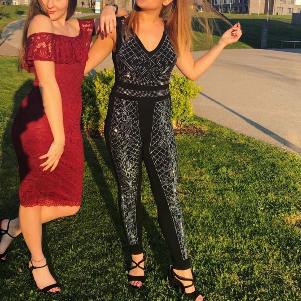 Embellished Jumpsuit Black